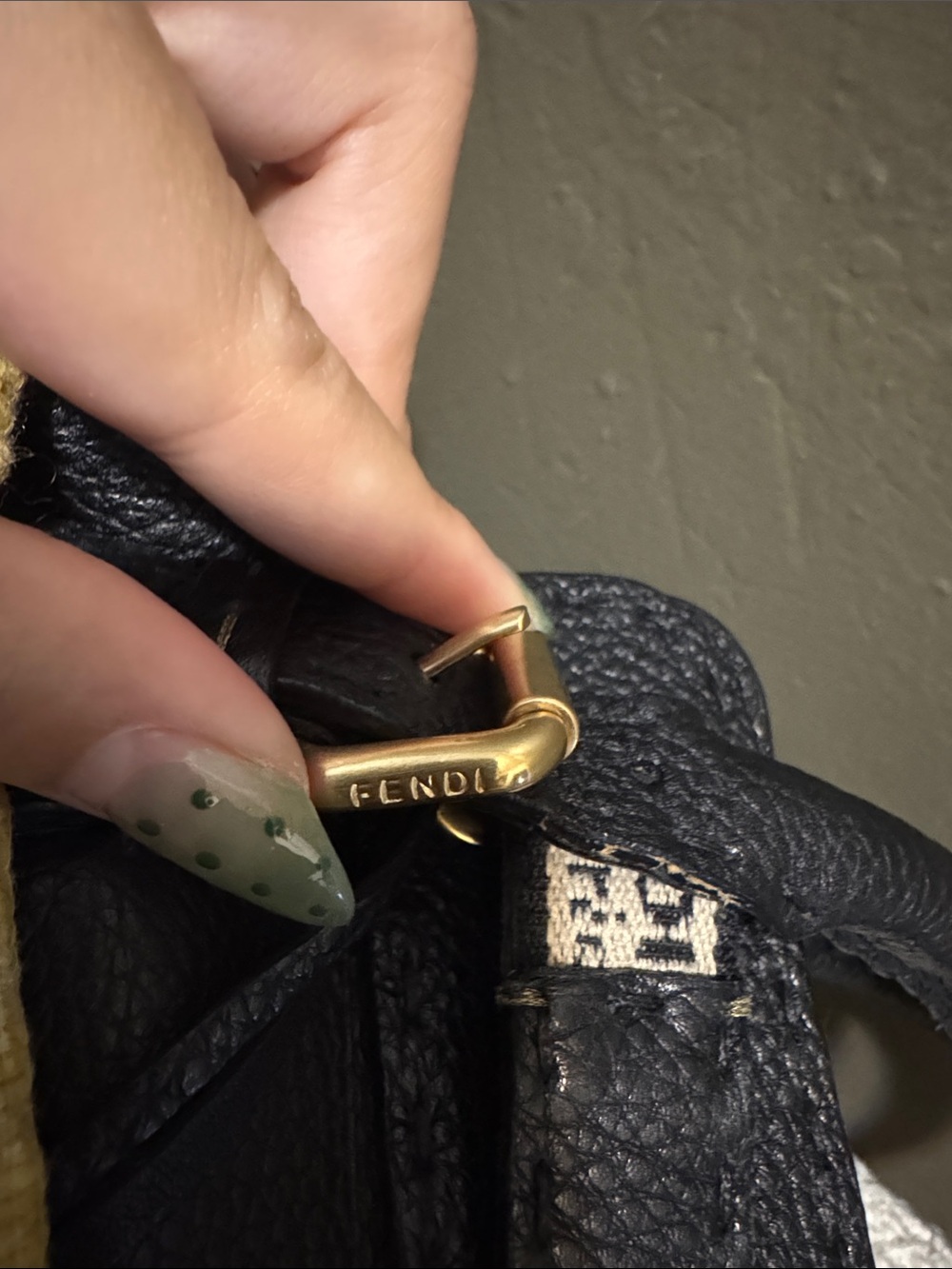 Authentic Fendi Selleria Small Black Pebbled Leather Horse Embossed Handbag|Rare - Picture 8 of 14
